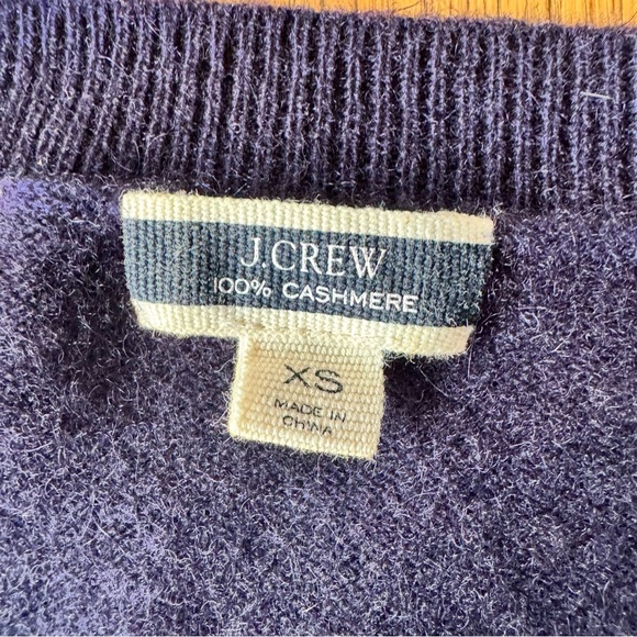 J Crew XS Cashmere Tie Dye Crewneck Sweater Pullover Blue White - Picture 3 of 5